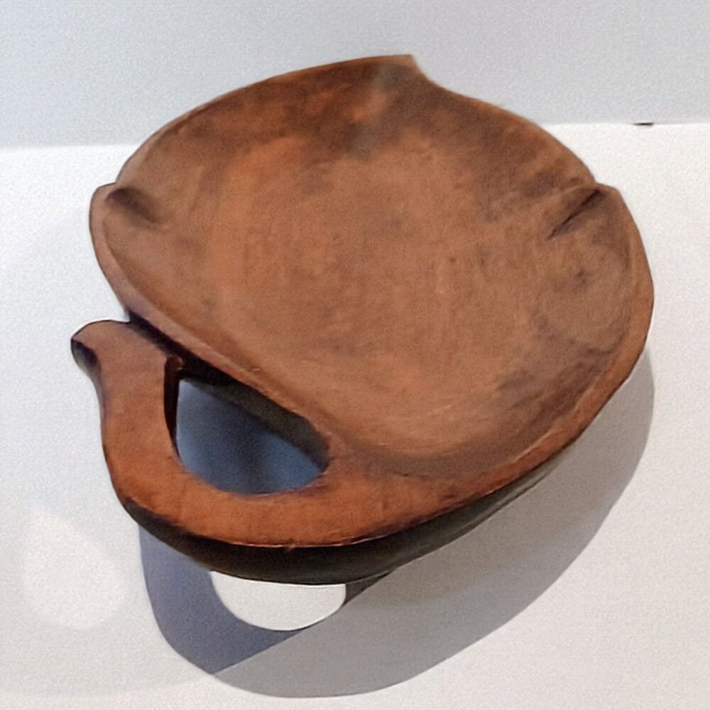 Vintage Monkey Pod Wood Leaf Shaped Tray-Handmade-Fruit Bowl-Charcuterie-MCM - Picture 4 of 8
